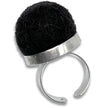 Pincushion Ring, adjustable Sterling Silver and Velvet