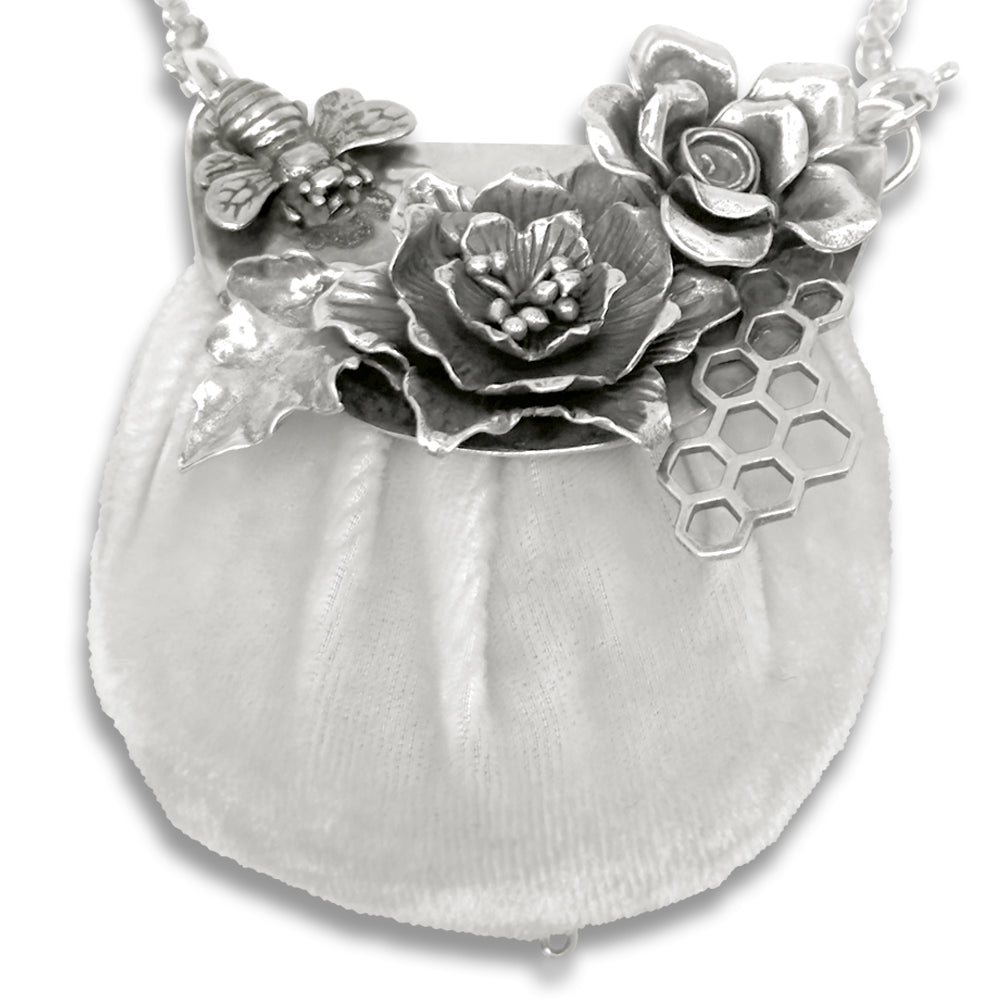 2 Flowers Honeycomb & Bee Pincushion Purse Frame