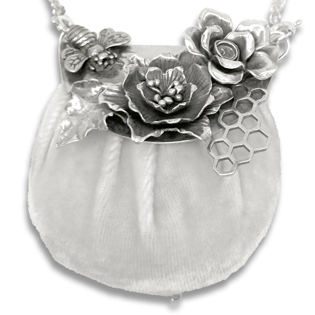 2 Flowers Honeycomb & Bee Pincushion Purse Frame