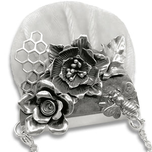 2 Flowers Honeycomb & Bee Pincushion Purse Frame