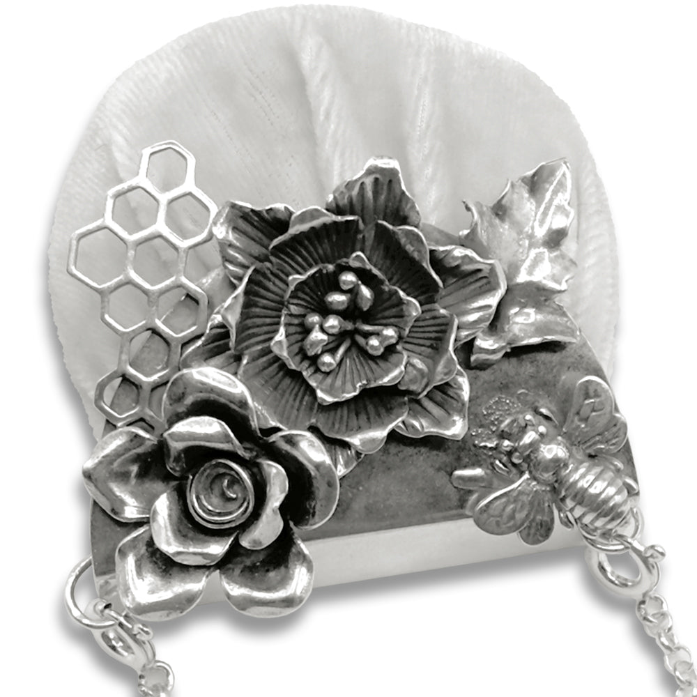 2 Flowers Honeycomb & Bee Pincushion Purse Frame