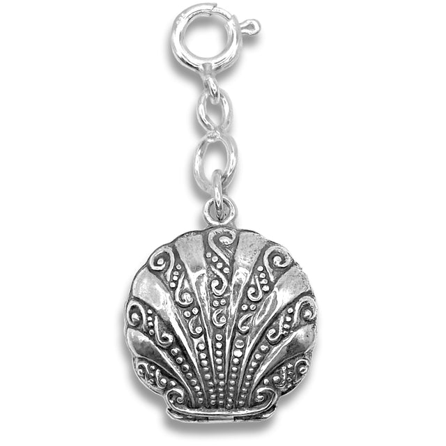Sterling silver seashell charm for Seashell Beeswax Locket, perfect for thimble accessories and unique jewelry.