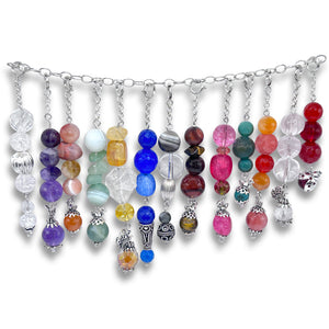 Bobble with Gems and Silver Bead Caps