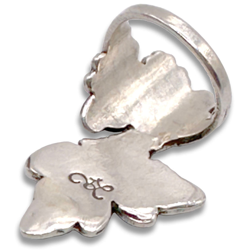 Butterfly Sashiko Thimble in sterling silver with intricate butterfly design, perfect thimble accessory for sewing.