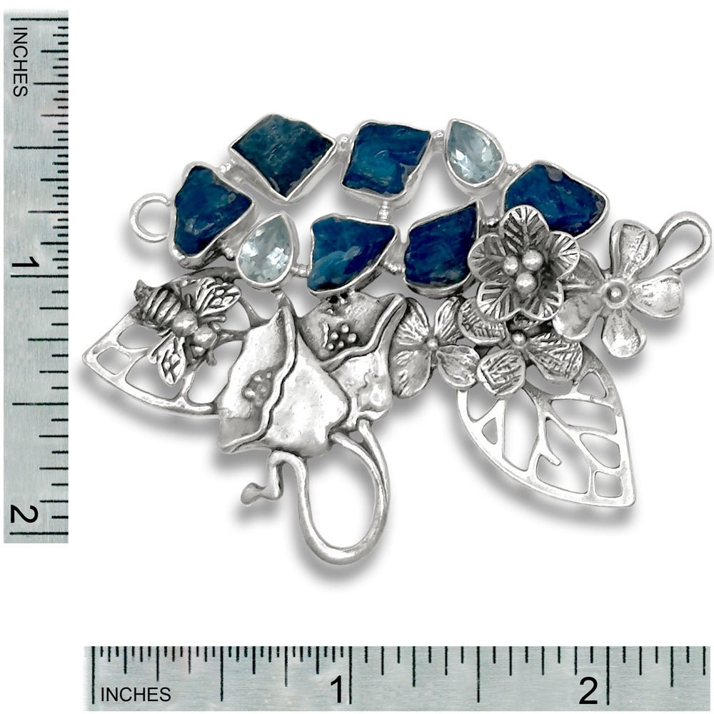 Blue Apatite Rocks Chatelaine (one-of-a-kind)