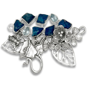 Blue Apatite Rocks Chatelaine (one-of-a-kind)