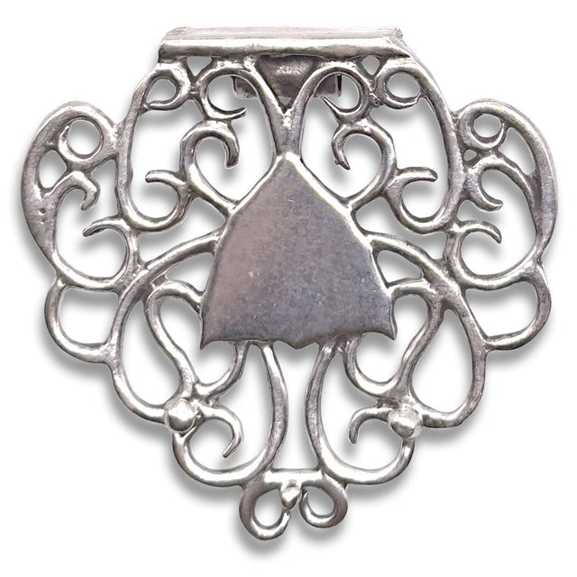 Cheyenne Chatelaine, Medium; artisan sterling silver design with decorative lace details for thimble accessories.