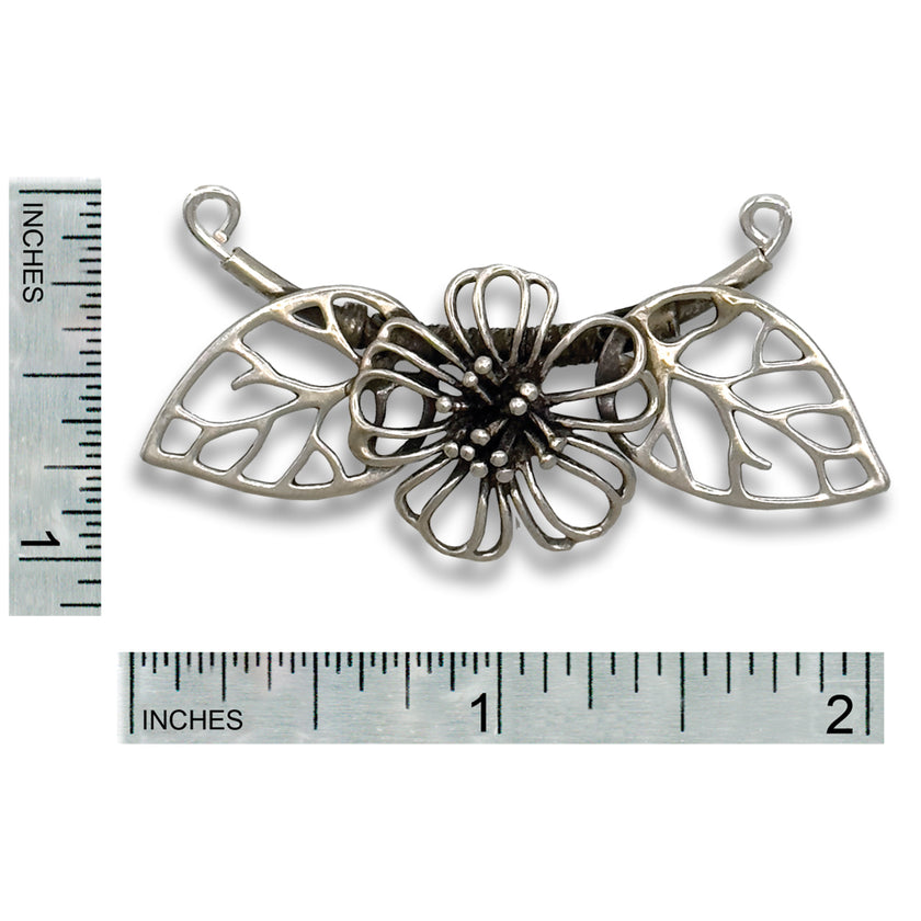 Flower and Leaves Chatelaine featuring intricate leaf and flower design, perfect for storing thimbles and sewing tools.