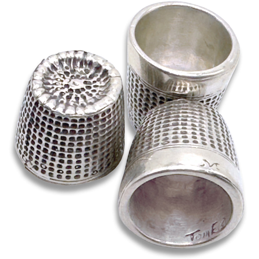 Waffle Thimble - Size 6 - Discontinued in solid sterling silver, ideal for thimble collections and sewing accessories.