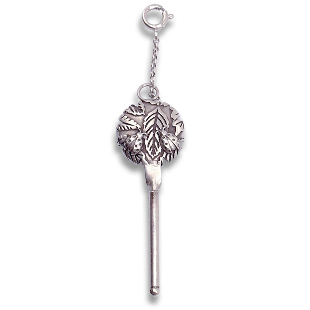 Ladybug Combination Tool - Needle Threader and Thread Cutter with a decorative leaf design, perfect for sewing enthusiasts.