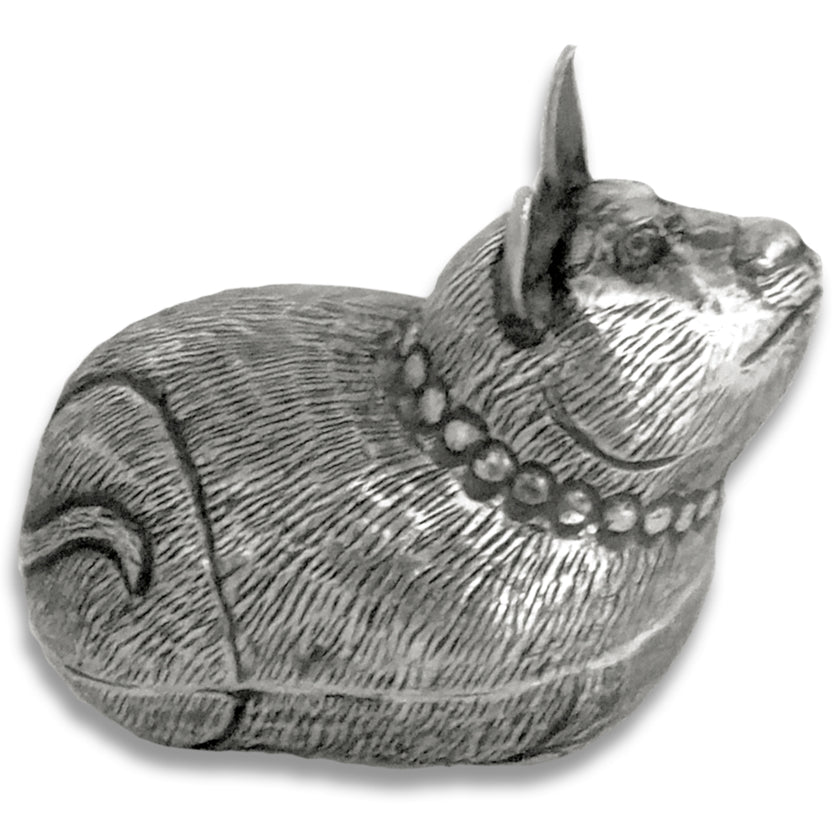 Thimble Box - Cat made of solid sterling silver, perfect for thimble collections and sewing accessories.