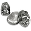 Thimble Box - Dog Small made of sterling silver, featuring intricate designs of dogs and a closed-top structure.