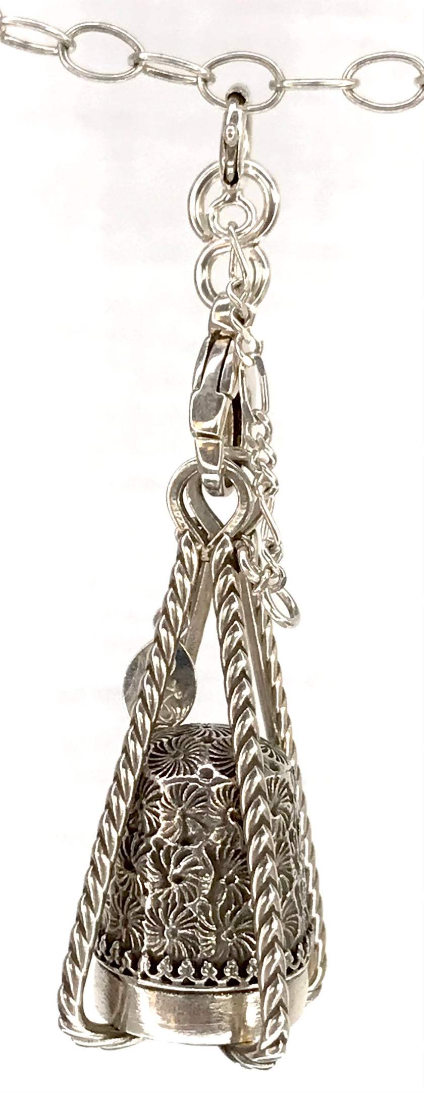 Wire Cages for Thimbles, silver accessory for handmade thimbles and sewing tools, intricate design, heirloom quality.