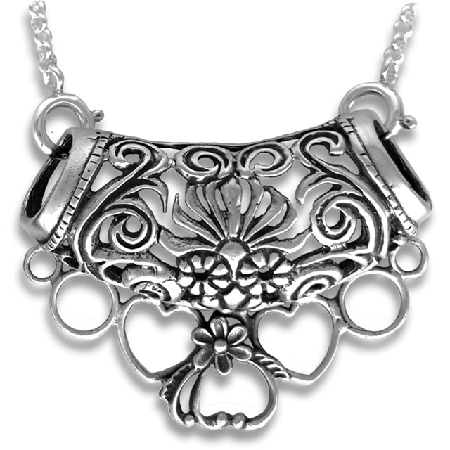 Bali Sunrise Scarf Chatelaine with intricate floral design, perfect for crafting and sewing tools.