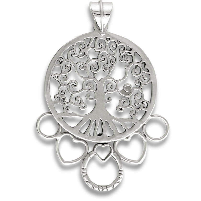 Curly Tree Chatelaine crafted from sterling silver, a jewelry piece perfect for holding sewing accessories.