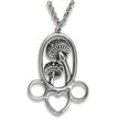 Mushroom chatelaine, small in sterling silver, featuring two mushrooms and three rings for accessories.