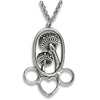Mushroom chatelaine, small in sterling silver, featuring two mushrooms and three rings for accessories.
