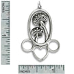 Mushroom chatelaine, small featuring sterling silver design with three rings for thimble accessories and tools.