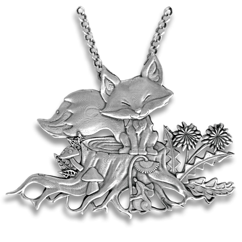 Woodland Fox Chatelaine crafted from sterling silver with charming fox design and nature accents.