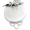 Dragonflies pincushion purse in white silk velvet with sterling silver charms and tool loops for sewing accessories.