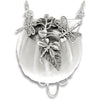 Pincushion Purse Chatelaine featuring Dragonflies in sterling silver with removable velvet cushion for sewing essentials.