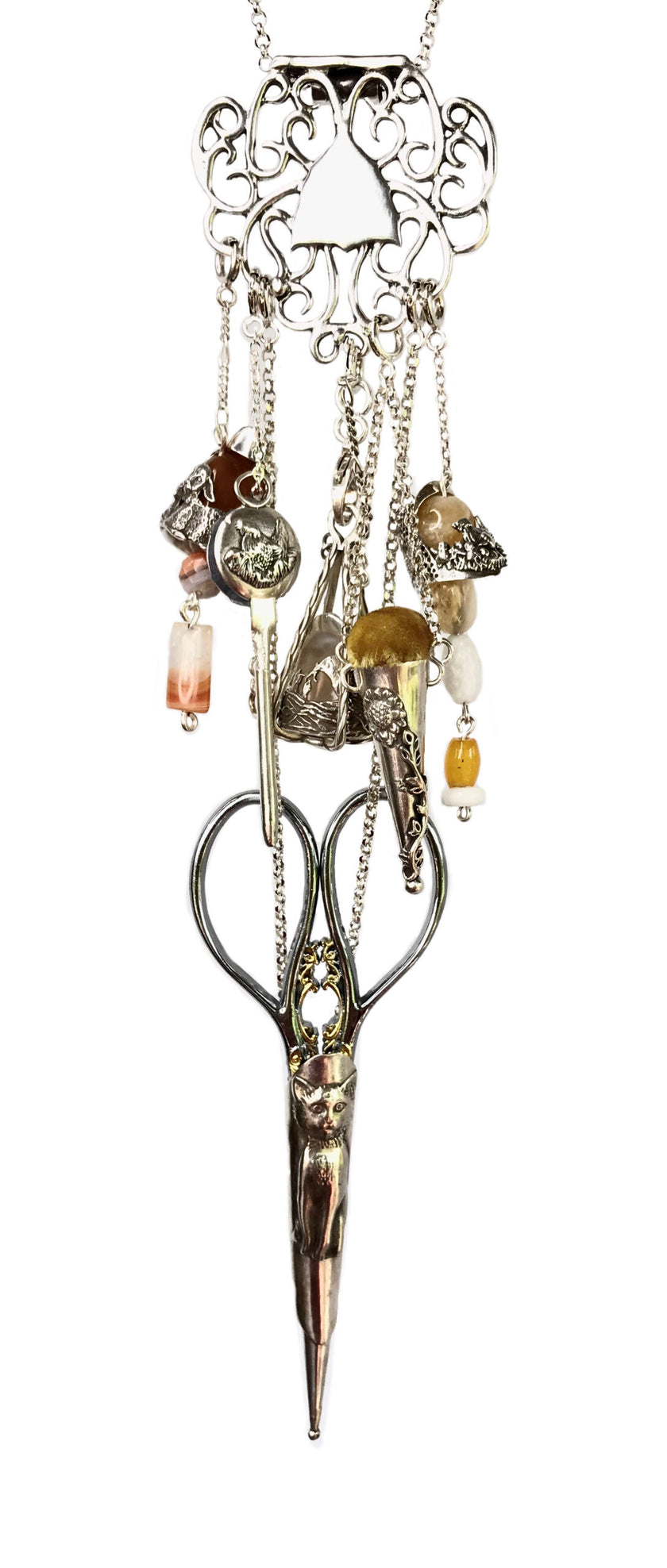 Cheyenne Chatelaine, Medium featuring decorative thimble accessories and sewing tools.