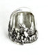 Close-up of Chicken, Hen, Rooster Thimble made from sterling silver, ideal for sewing and thimble collections.